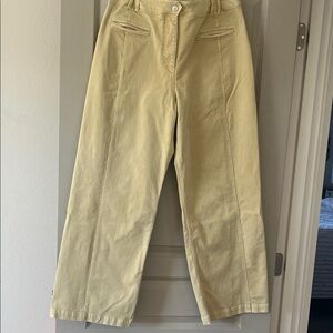 Anthropologie Maeve Yellow Beige Wide-Leg Pants